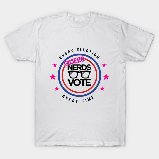 Queer Nerds Vote Circle T-Shirt by NerdsVote